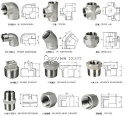 铸造螺纹弯头、三通、四通、管箍、堵头、补心、活接、外丝