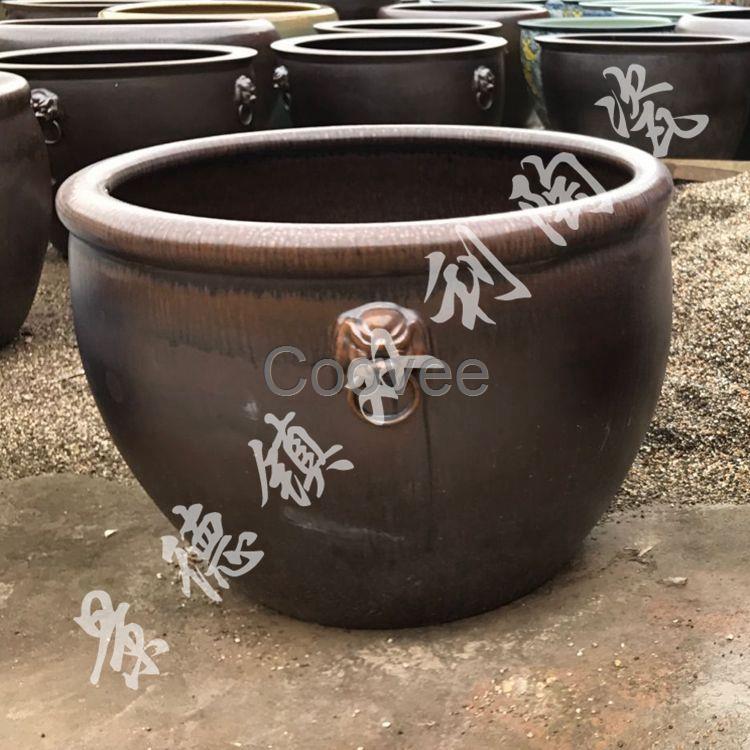【景德镇陶瓷鱼缸】景德镇陶瓷鱼缸颜色釉1米特大号养鱼种花荷花缸