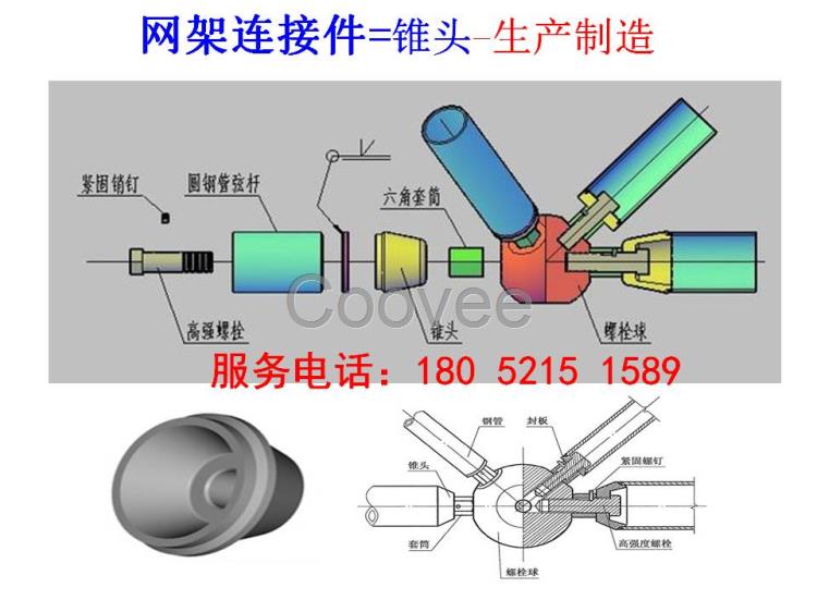 锥头套筒网架结构封板配件加工制造