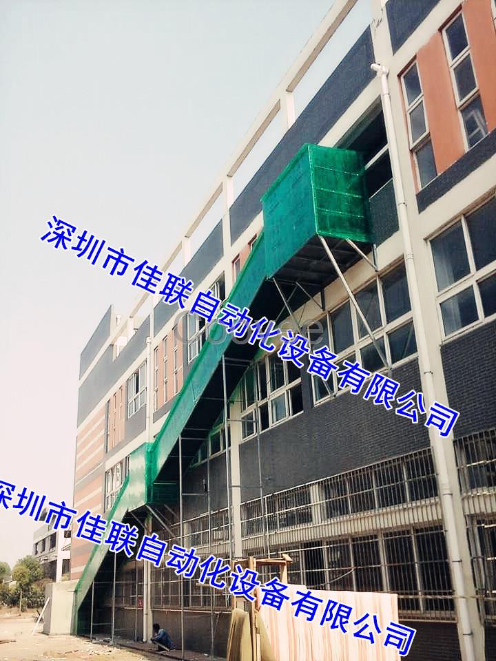 三樓倉庫往集裝箱內裝車輸送帶