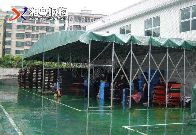 江门户外PVC彩色篷布伸缩雨棚推拉篷定做生产厂家