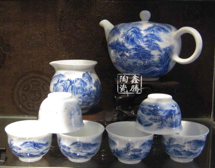 粉彩花鸟茶具 功夫套装茶具 粉彩礼品茶具