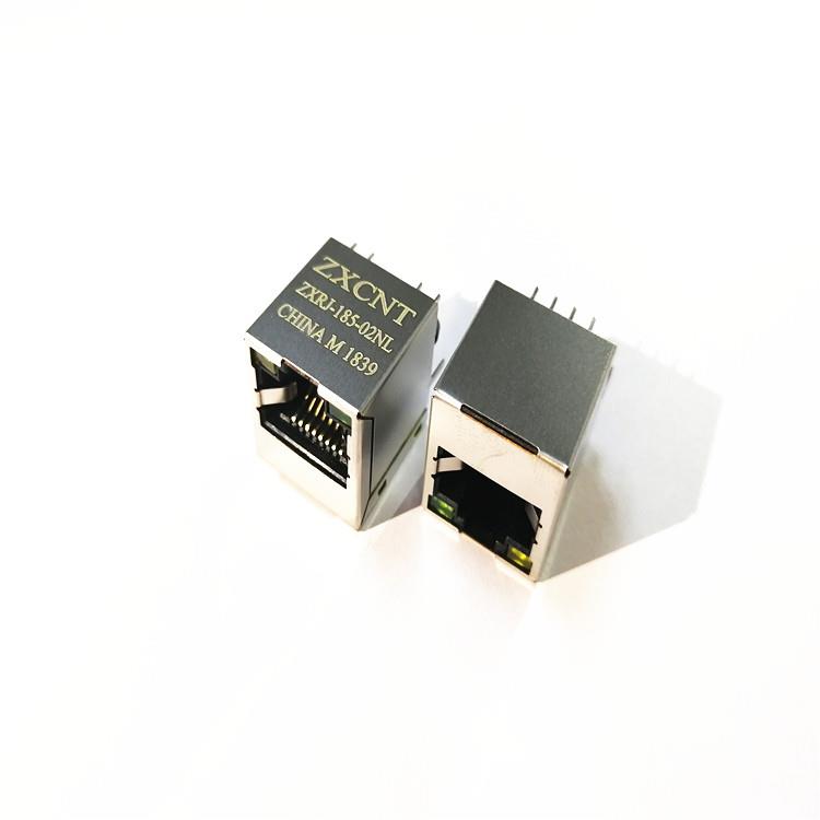 RJ45网口百兆立式带灯插座ZXRJ-182-01NL