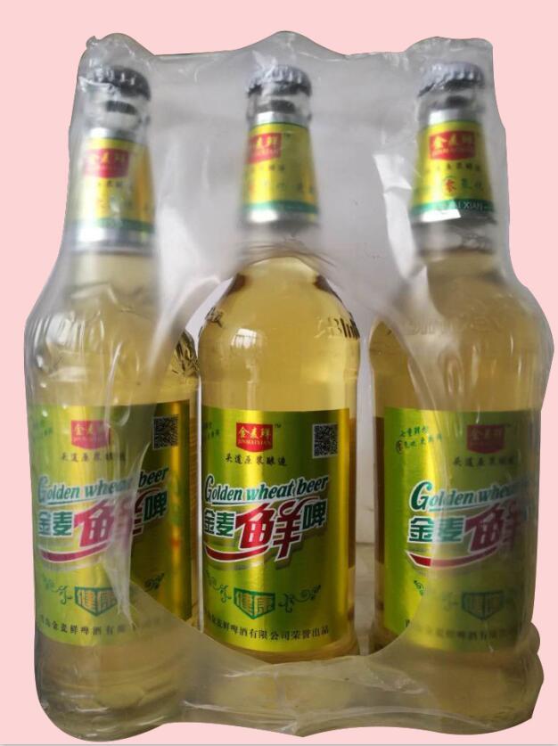500ml山东啤酒山东啤酒厂青岛金麦鲜塑包啤酒