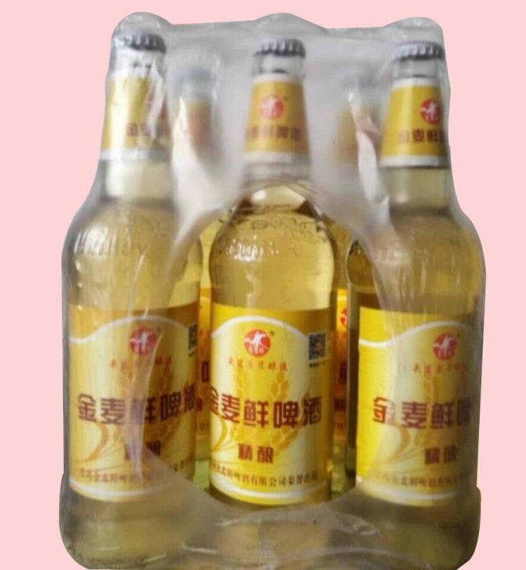 500ml山东啤酒山东啤酒厂青岛金麦鲜塑包啤酒