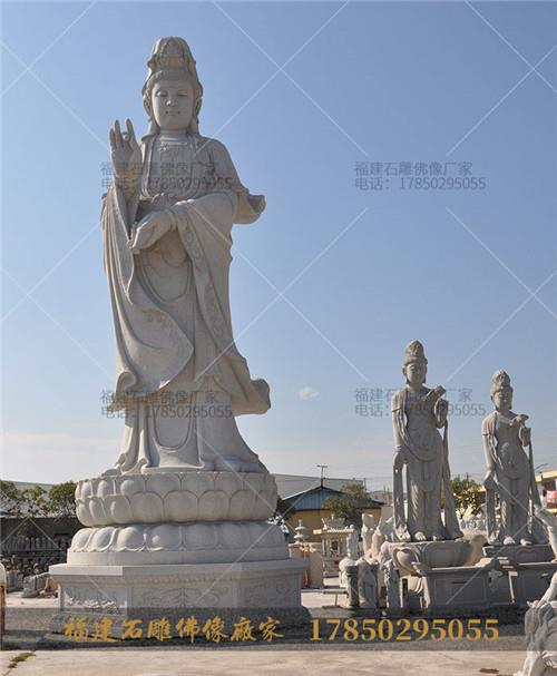 湖南汉白玉送子观音像 仿唐代传统观世音佛像 工艺品摆件定制