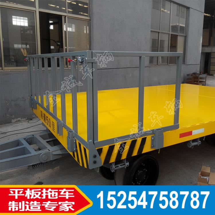 實心胎廠區(qū)平板拖車金誠廠家直銷工廠叉車半掛車