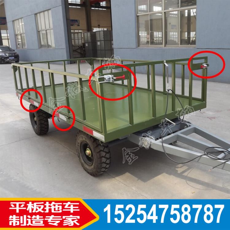 4噸圍欄式平板車 廠區(qū)平板拖車4噸 金誠(chéng)非標(biāo)定制