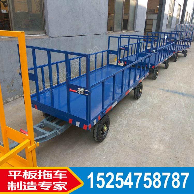 江蘇金誠倉庫搬運平板拖車 廠區實心胎板車