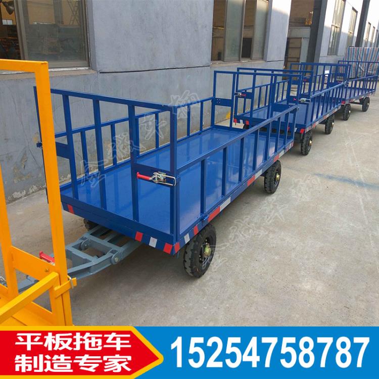 江蘇金誠倉庫搬運平板拖車 廠區實心胎板車