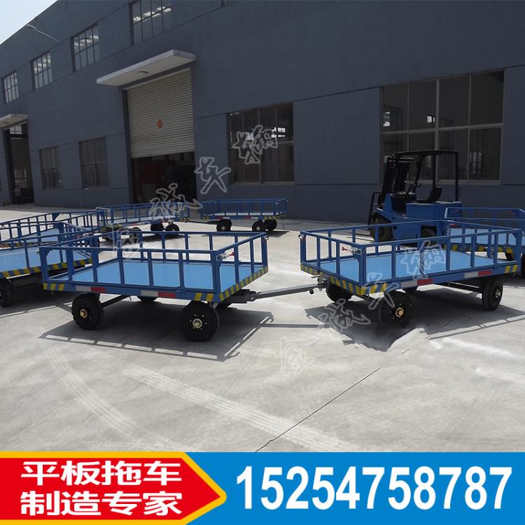 江蘇金誠倉庫搬運平板拖車 廠區實心胎板車