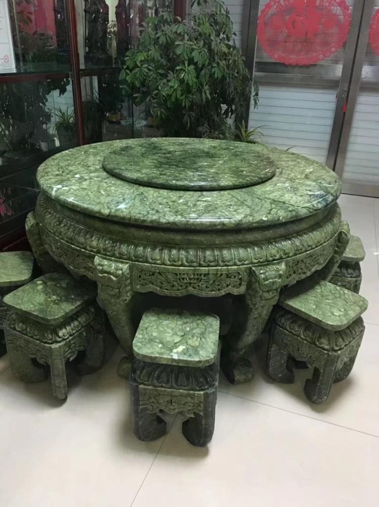 【玉石八仙桌】天然玉石八仙桌