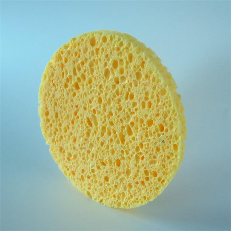 【压缩圆形木浆海绵】压缩圆形木浆海绵 黄色纤维吸水膨胀沐浴木浆棉