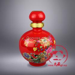 廠家直銷中國紅瓷酒瓶 批發(fā)定制