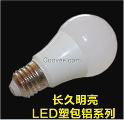 LED復(fù)合陶塑球泡燈LED5W塑包鋁球泡