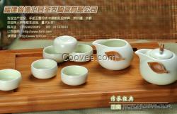 廠家直銷 禮品茶具 豐收定窯月青陶瓷