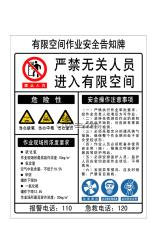 有限空間作業(yè)警示牌