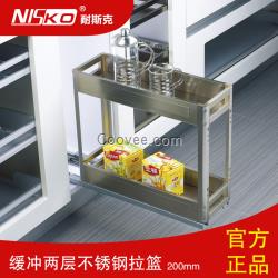 耐斯克櫥柜五金 緩沖拉籃 不銹鋼調(diào)味籃