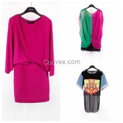 一線女裝品牌折扣巴蒂 冬新款印花修身批發(fā)