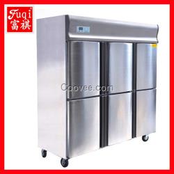 供應休閑小吃設備 六門商用廚房冷柜