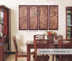 梅蘭竹菊浮雕壁畫,植物浮雕壁畫