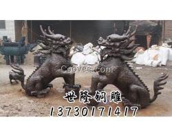 世隆雕塑,鑄銅麒麟廠家批發(fā),濟南鑄銅麒麟