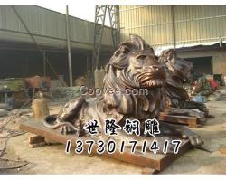門口鎮(zhèn)宅銅雕獅子、青海銅雕獅子、世隆雕塑