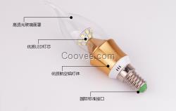 深圳 E27灯泡 5W香槟型LED蜡烛灯