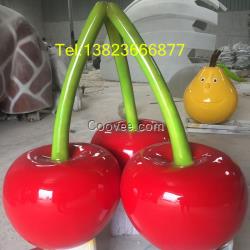 做工精致玻璃鋼櫻桃造型雕塑裝飾園林