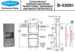 Bobrick B-43699外置卫生纸架与垃圾箱组合柜