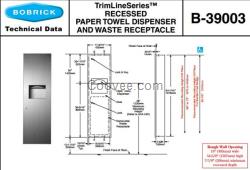 Bobrick B-39003保必丽入墙纸巾架和垃圾箱组合柜