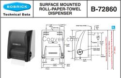 Bobrick B-72860保必丽壁挂式滚筒纸巾架