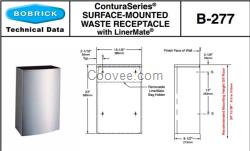 Bobrick B-277保必麗壁掛式垃圾桶