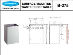 Bobrick B-275保必麗壁掛式垃圾桶