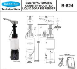 Bobrick B-824保必麗自動頂部加注散裝皂液皂液器