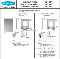 Bobrick B-1658 2436保必麗溝槽框架鏡子