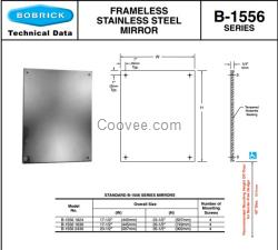 Bobrick B-1556 1830保必麗無(wú)框架鏡子