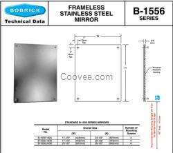 Bobrick B-1556 1824保必麗無(wú)框架鏡子