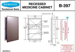 Bobrick  B-397保必麗入墻式醫(yī)藥箱