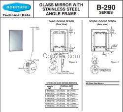 Bobrick B-290 2448保必麗焊接框架鏡子