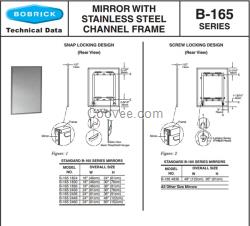 Bobrick B-165 1830保必麗溝槽框架鏡子
