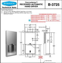 Bobrick B-3725 保必麗ADA嵌入式干手器