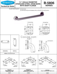 Bobrick B-5806保必麗水平扶手