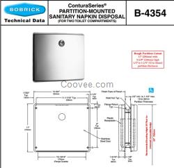 Bobrick B-4354保必麗半入墻式衛(wèi)生巾架