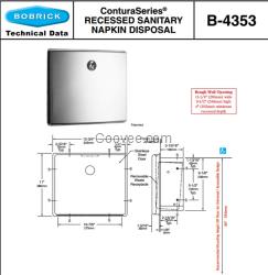 Bobrick B-4353保必麗入墻式衛(wèi)生巾架