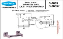 Bobrick B-7685保必麗壁掛式衛(wèi)生紙架