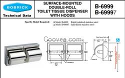 Bobrick B-6999保必麗壁掛式衛(wèi)生紙架