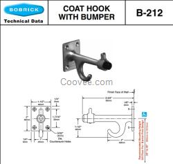 Bobrick B-212保必麗衣帽鉤和門(mén)擋