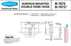 Bobrick B-7672保必麗雙頭禮服掛鉤