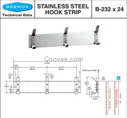 Bobrick B-232 x 24保必麗衣帽鉤條